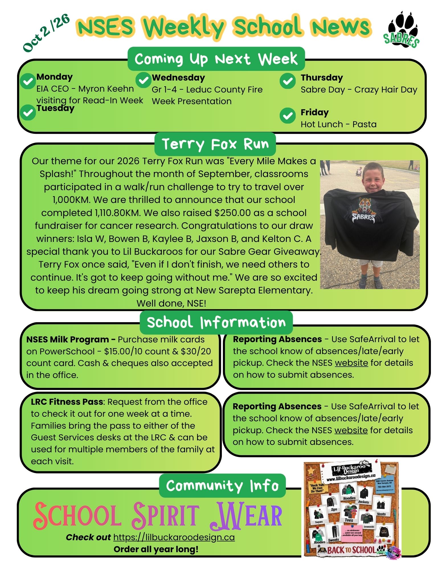 NSES Weekly School News Oct 2 2026