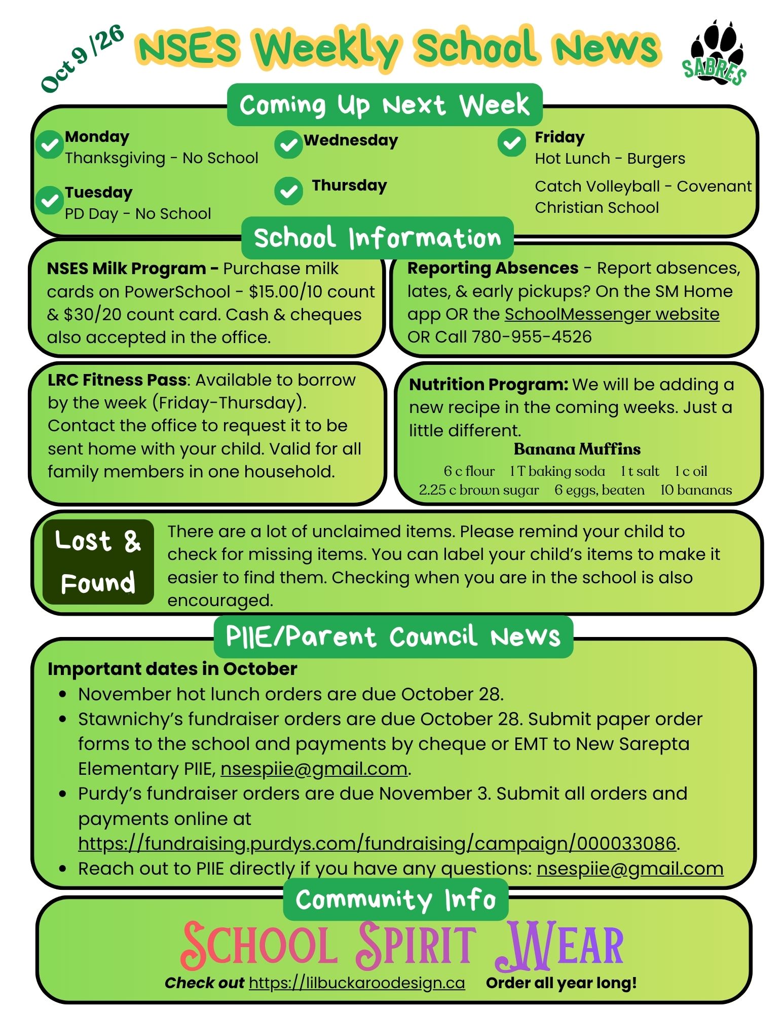 NSES Weekly School News Oct 9 2026