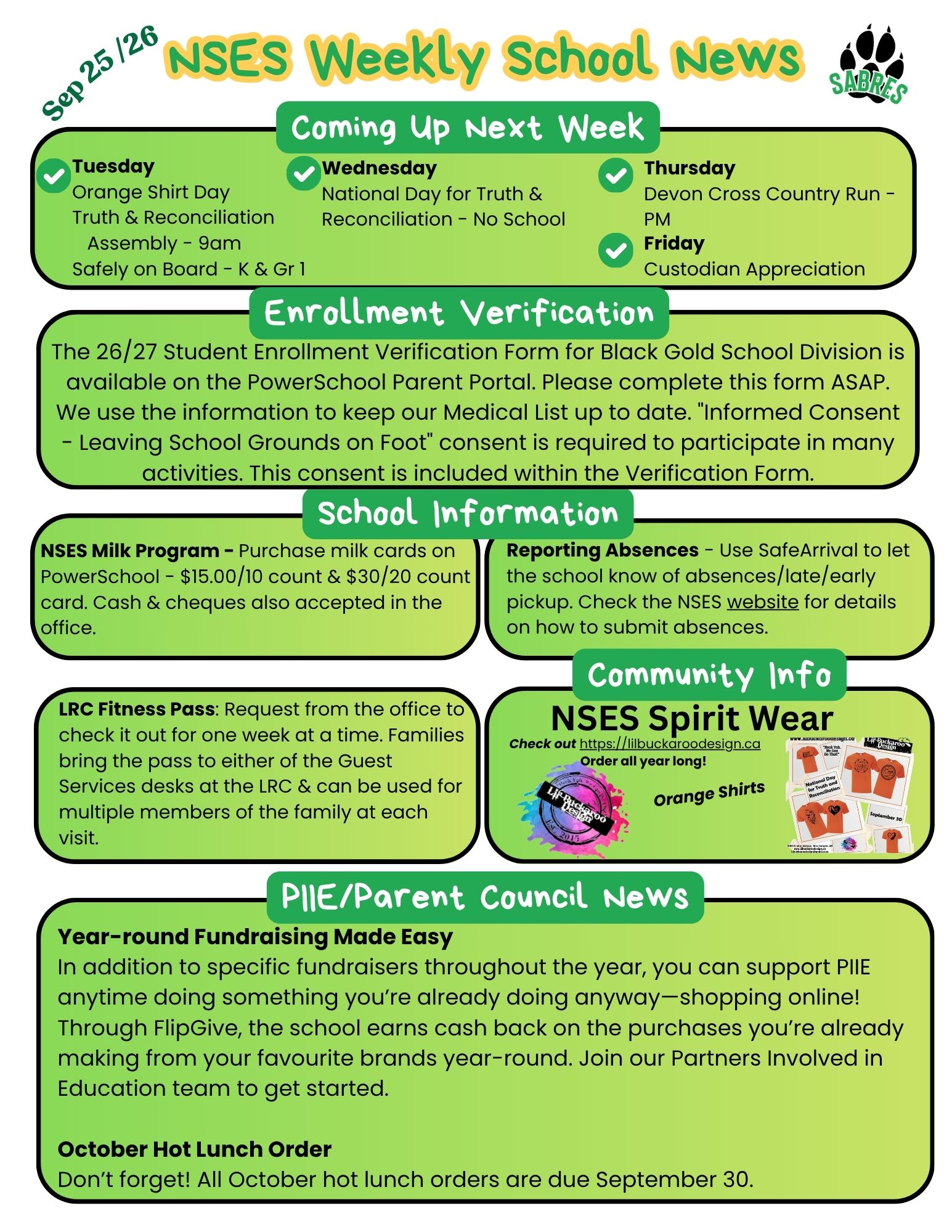 NSES Weekly School News Sep 25 2026 p1