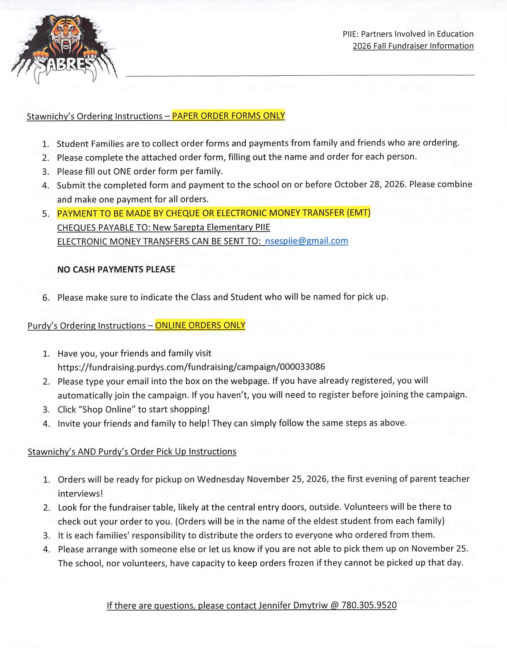 NSES Fall Fundraising Package 2026 Page 2